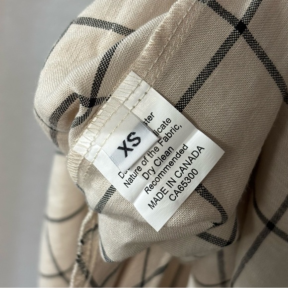 A Bronze‎ Age Bonjour Linen Grid Dress Size XS - Picture 9 of 10